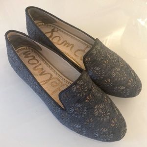 Sam Edelman Sz 4 blue/gold flats/loafers.